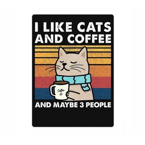 "I Like Cats and Maybe 3 People” Grumpy Cat Magnet - Picture 1 of 4